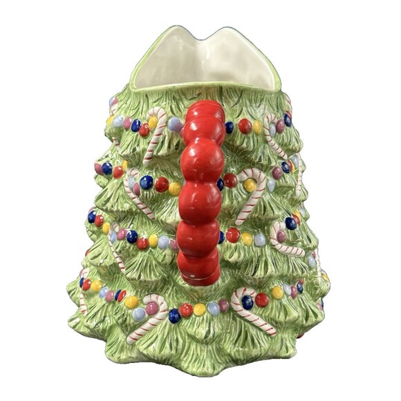 Christopher Radko Ceramic Christmas Tree Pitcher Red Handle Candy Canes Ornament - Picture 2 of 7